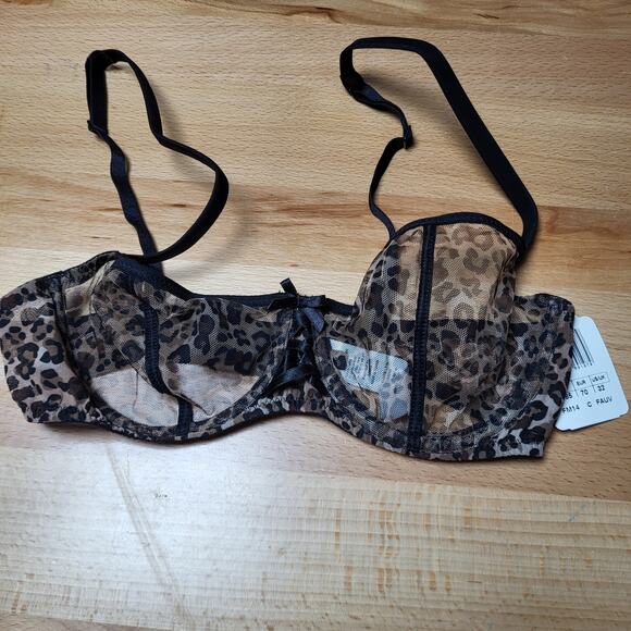 Aubade Paris Nudessence Sheer Leopard Print 32C Half Cup & Briefs Size XS NWT - Picture 5 of 11